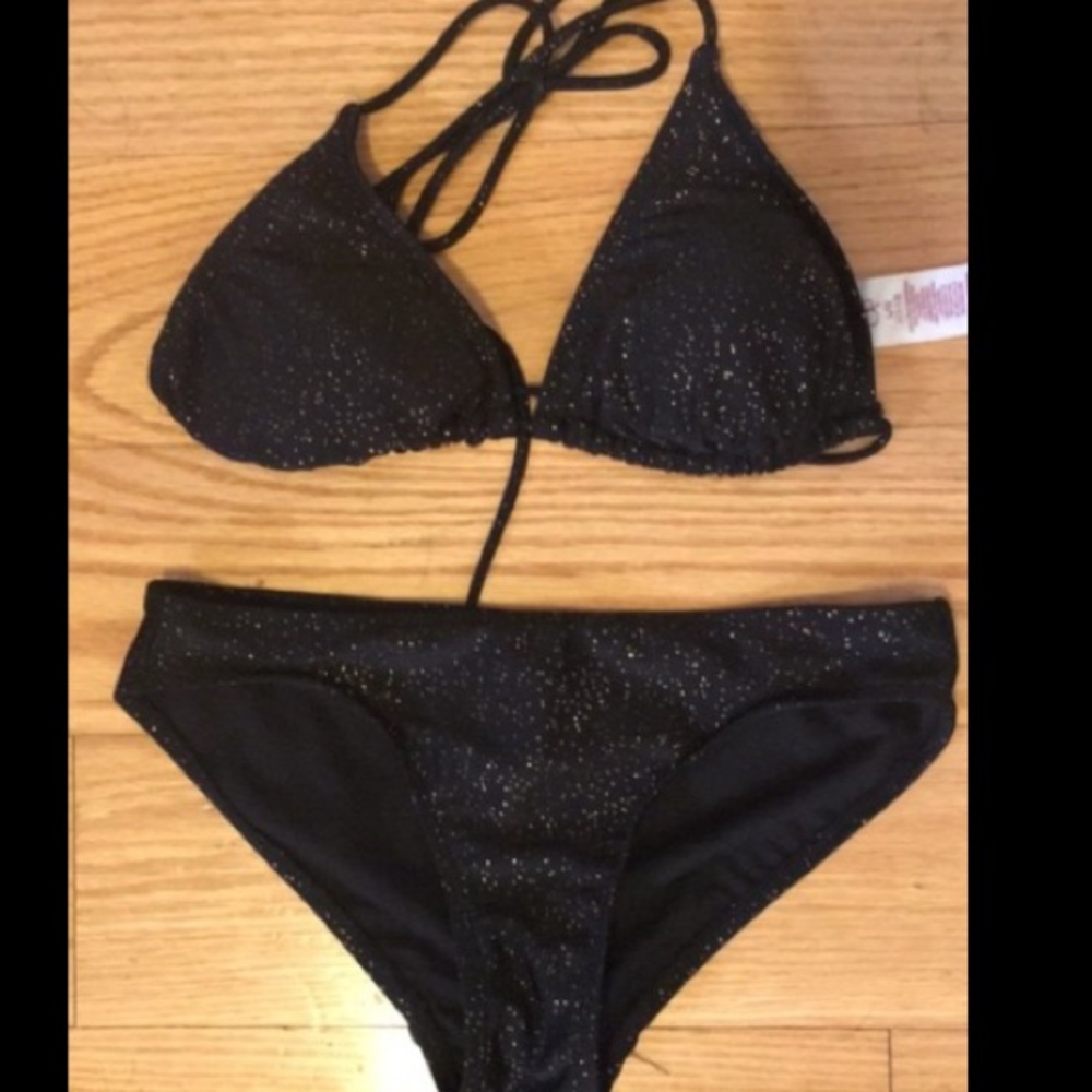 Black and gold swimsuit